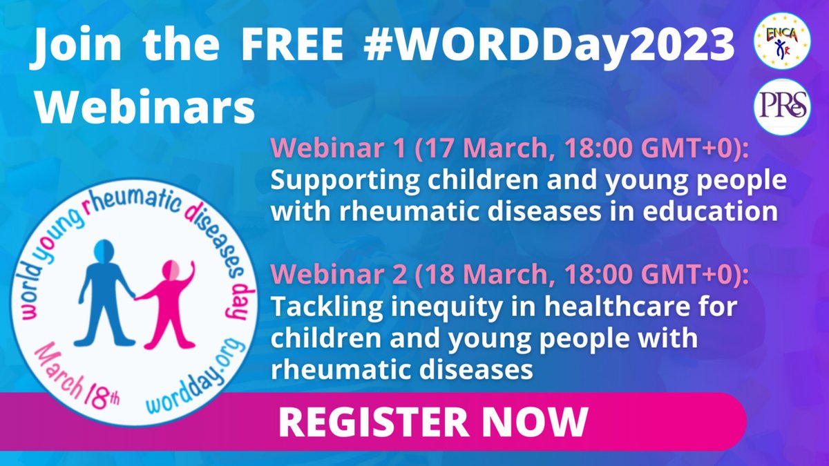Get ready for the #WORDDay2023 webinars! Register for free: wordday.org/webinars/

This year we aim to raise #SchoolAwareness on how to support children with #AutoimmuneDiseases. Find out more about WORD Day: wordday.org

#ThinkJIA #KidsWithArthritis #Lupus #Schools