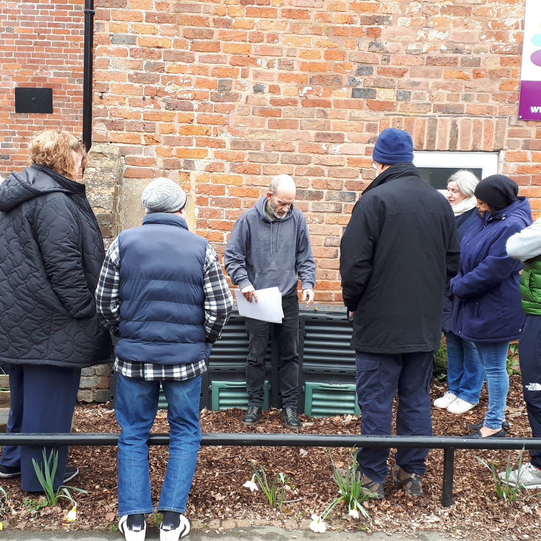 GOComposters's tweet photo. #Telford residents got their hands dirty at a #composting session @LeegomeryCC this week, learning about the benefits of composting & different bins. The workshop was supported by #MasterComposters Trevor, Lynn & James @SustainTelford & funded by @TelfordWrekin & @VeoliaUK. https://t.co/qhbdNAZy1E