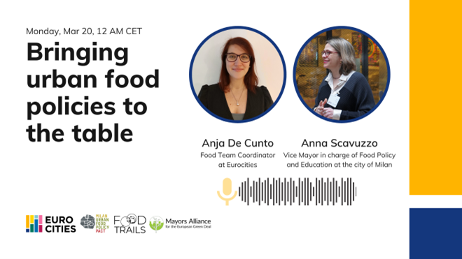 📌 Monday 20 March (12 CET)
Be ready for a Twitter Space with @Anna_Scavuzzo, Vice Mayor of Milan, who will share thoughts on the future EU food systems and Milan and 
@mufpp perspective. 

Share your questions in the comments!

#Food2030 @food_trails @EUROCITIES  #EUFoodCities