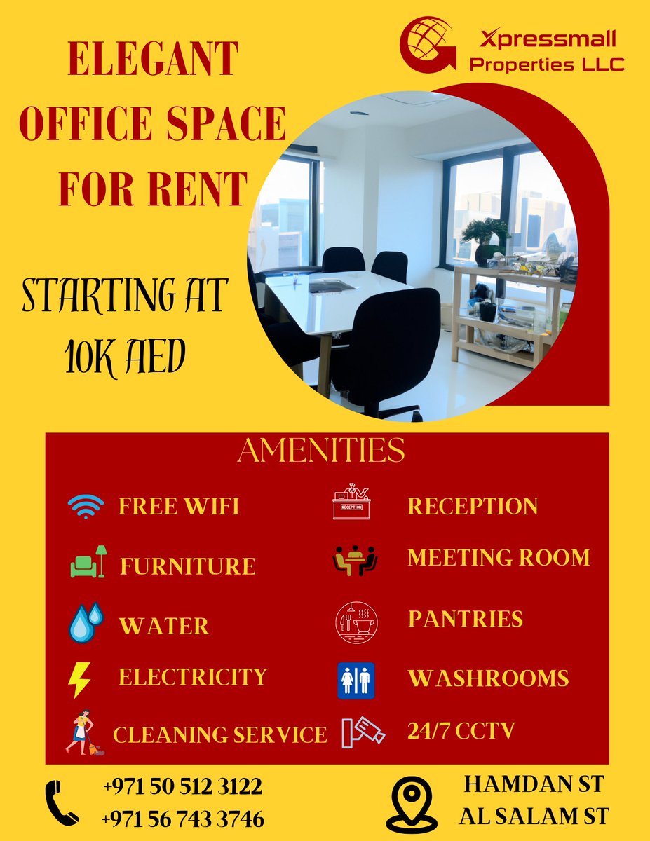 #AbuDhabiOffices #FullyFurnished #AffordableRent #PrimeLocation #AmenitiesIncluded #UpgradeYourWorkspace #officespacerental #officespacerentals #officespace #officespaces #officespacestyle #officespacerental #officespacedesign #officespaceforrent #officespaceforlease