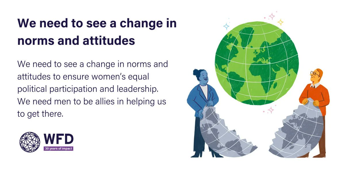 WFD_Democracy's tweet image. We need to see a change in norms and attitudes to ensure women’s equal political participation and leadership. And, we need men to be allies in helping us to get there - especially those in power.

What are you doing to make the change?

#LeadershipJourneys #IWD2023
