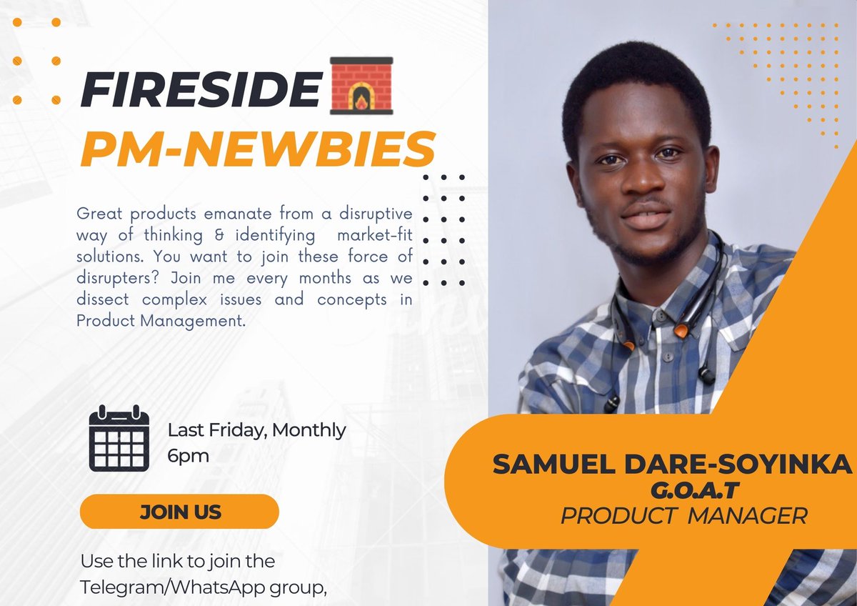 IamSamuelDare's tweet photo. Do you want to fine-tune your product skills? Join this Community on Telegram &amp; WhatsApp. It's absolutely free🤗
Share the link.

WhatsApp: https://t.co/e9RctgyFG3

Telegram: https://t.co/f5IxIvTIwm
#techtwitter #productmanagement #JobSeekers
#product https://t.co/QGomKeiASi