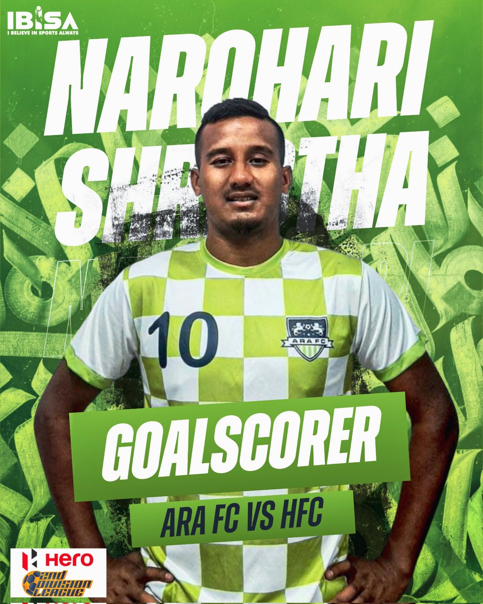 ibisasports's tweet photo. You can't stop Narohari Shrestha!! 💪
Our goalmachine scored and helped Ara Fc to secure a win in their first match of the 2nd Div I League against Hyderabad Fc. ❤️⚽
@IndSuperLeague
@ILeagueOfficial
#ibisa #ibisasports #indianfootball #ILeague #AraFc #AFCHFC https://t.co/jPOzWJuPA8