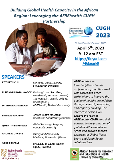 How can Africans contribute to building global health capacity? Virtual <a href="/CUGHnews/">CUGH</a> satellite session April 5, 2023.

tinyurl.com/46kuark9