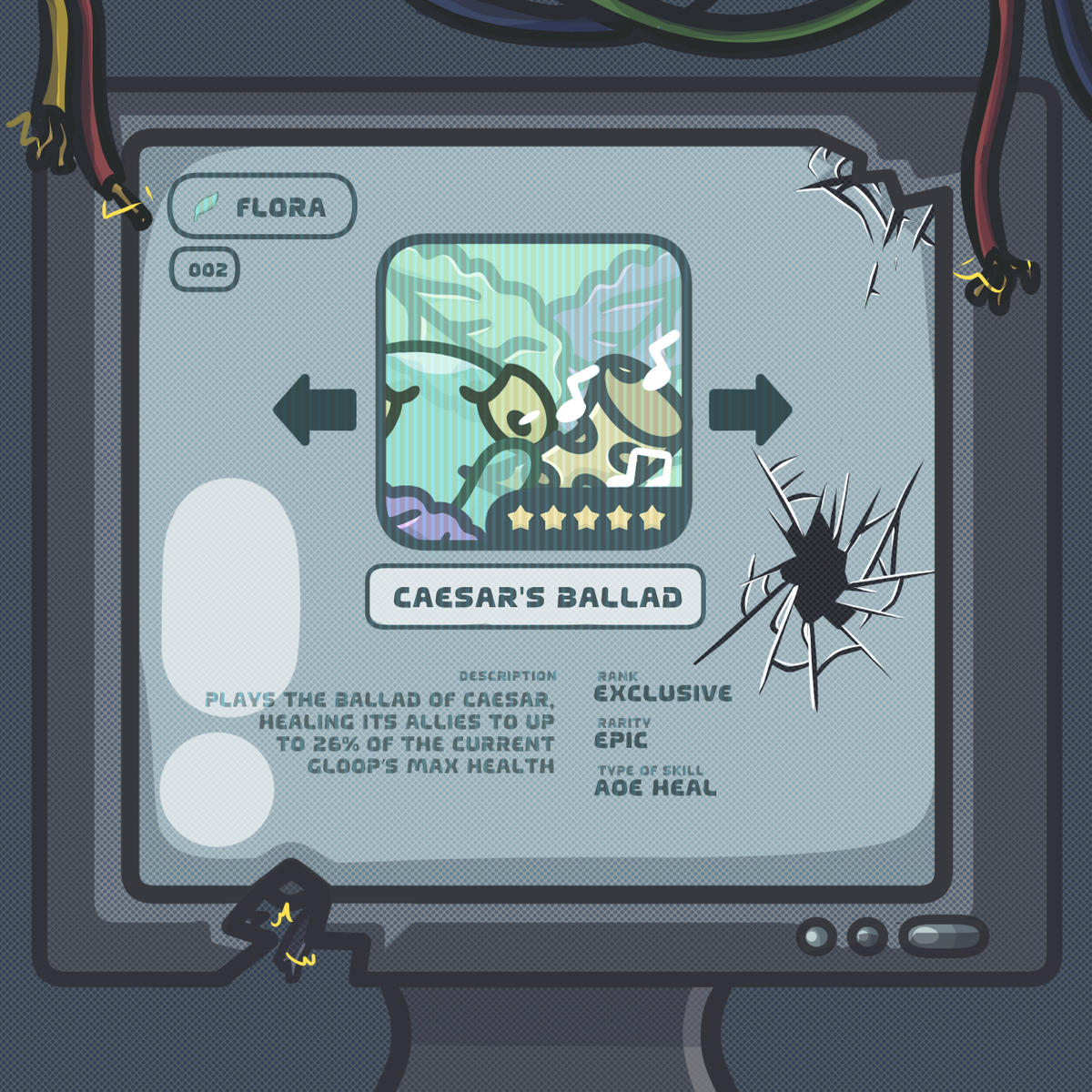 dysglopia's tweet photo. โจ GLOOP SKILLS : CAESAR'S BALLAD โจ
With Flora's Caesar's Ballad, it can heal its allies to up to 26% of the current Gloop's max health! ๐
Rank: Exclusive
Rarity: Epic
Type of skill: AOE Heal
#Dysglopia #GloopSkills #Gloops #Flora #gamedev https://t.co/diWSr2JMRf