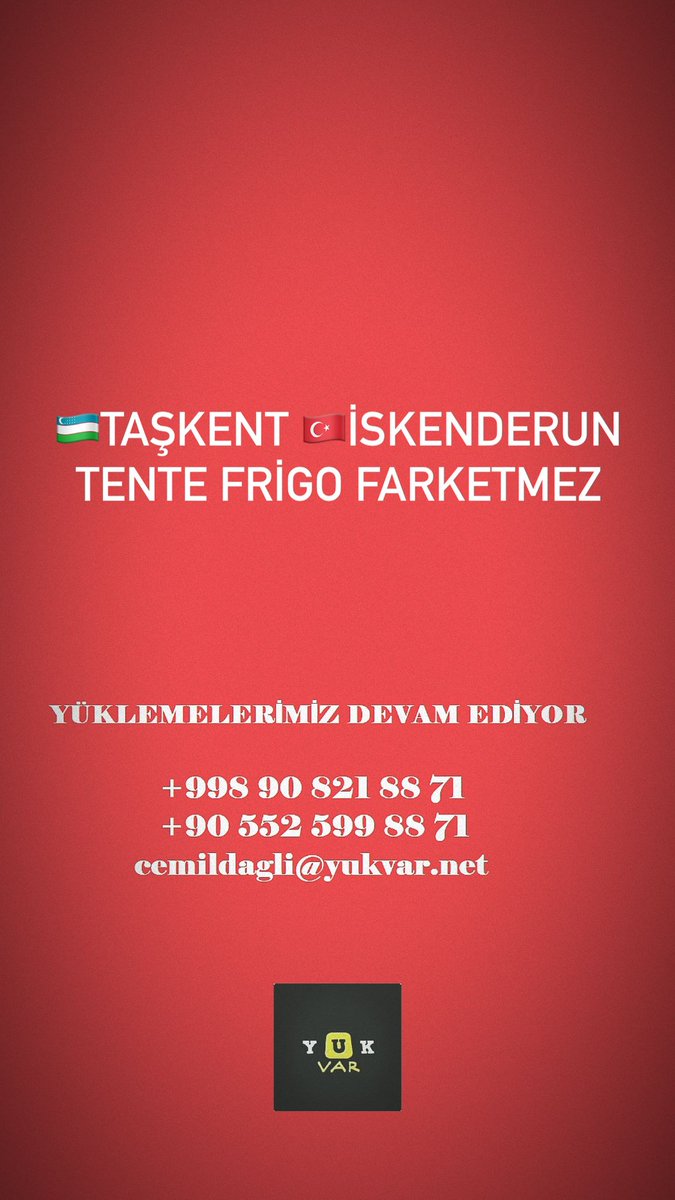 🇺🇿GÜLİSTAN
🇹🇷KAHRAMANMARAŞ   

🇺🇿TAŞKENT
🇹🇷İSKENDERUN

Yüklemelerimiz devam ediyor
+998908218871
+905525998871