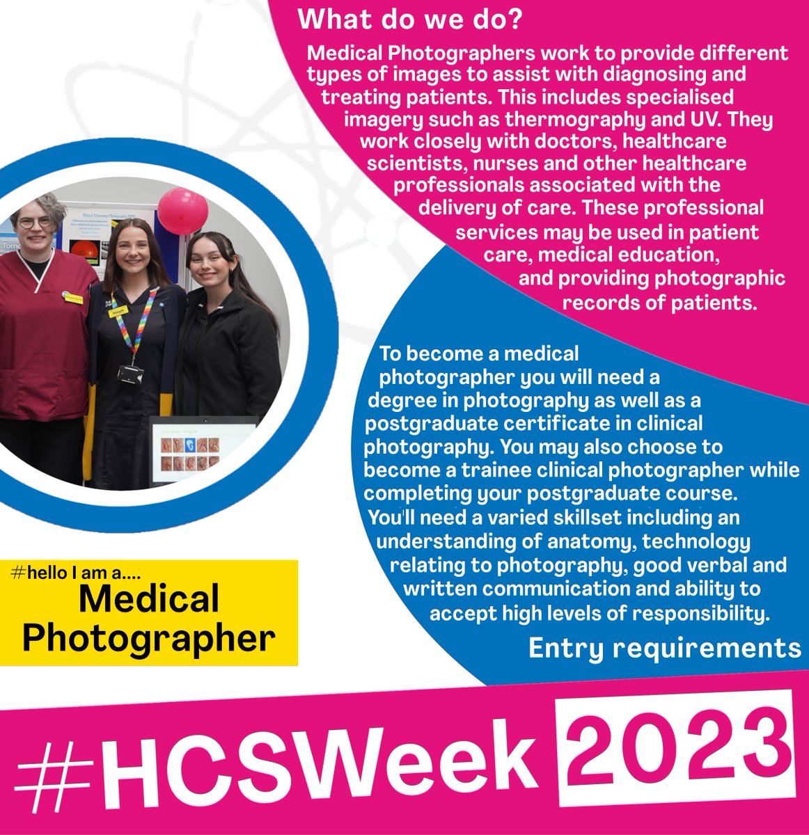 This #hcsweek2023 we want to give an insight into the various specialties we have within #healthcarescience.

Today it's all about #MedicalPhotography.