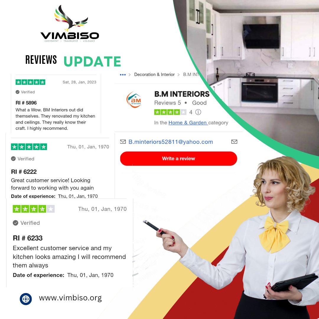 Are you thinking of renovating your home? See what people have said about B.M interiors on their VIMBISO profile
vimbiso.org/profile/B.M%20…

 <a href="/BMINTERIORS2/">B.M INTERIORS</a>