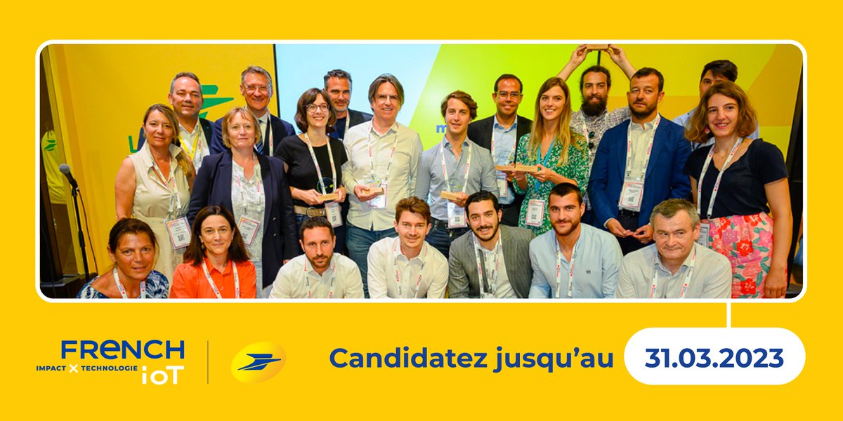 FrenchIoT Impact x Technologie :
C'est parti pour la 9ème édition de ce concours organisé par <a href="/GroupeLaPoste/">La Poste Groupe</a> !
Vous êtes une #startup et vous avez un projet de #servicenumérique répondant à l'un des 4 challenges proposés ? 
📅  Candidatez juste ici : concours-french-iot.laposte.fr