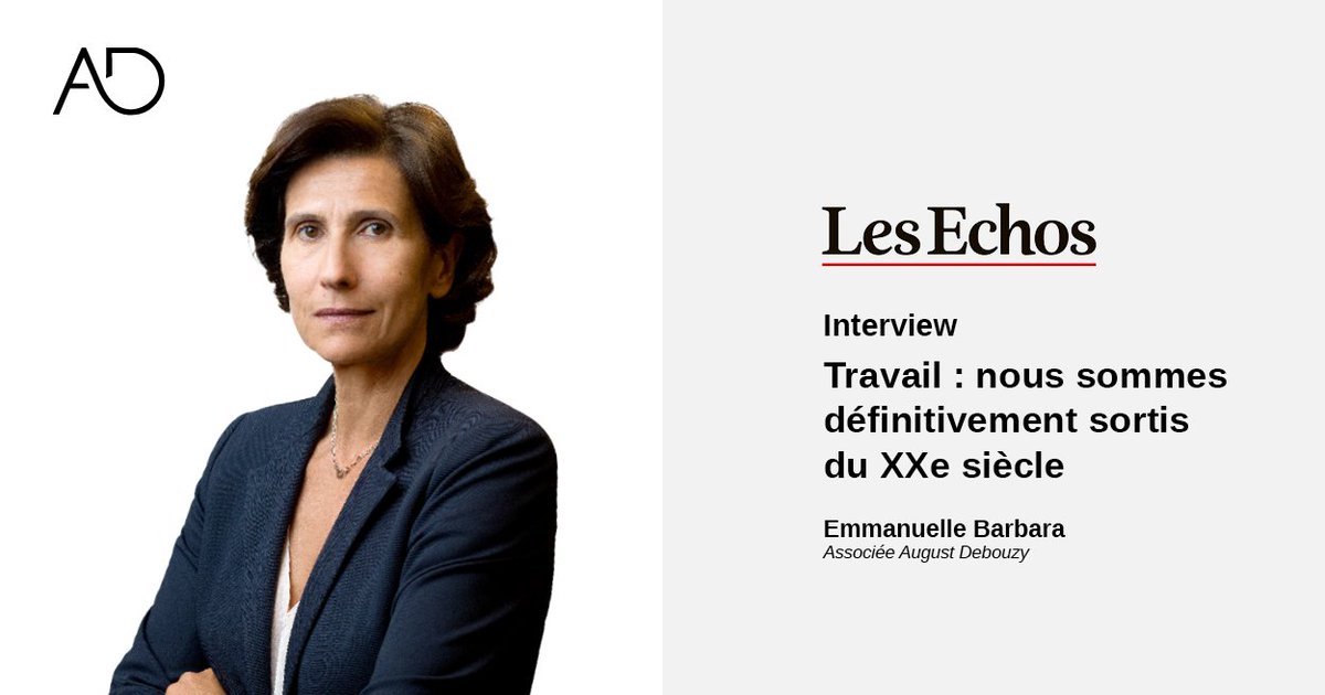 🗞️ "#Travail : nous sommes définitivement sortis du XXè siècle". Retrouvez l'interview d'Emmanuelle Barbara à l'heure où un nouveau rapport au travail engendre une forme de consumérisation inédite qui bouscule les fondements de l'#entreprise.

➡️ lnkd.in/e2dt6Tup