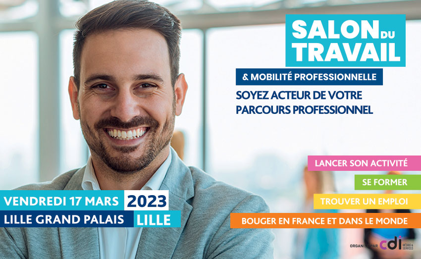 [#TousMobilisés] Vous souhaitez construire ou compléter votre projet professionnel❓

Participez au salon du travail et de la mobilité professionnelle💪

🗓️le vendredi 17 mars 2023

📍 à Lille Grand Palais

En savoir➕et vous inscrire📲💻⏩pehdf.fr/xsusp

#AvecPôleEmploi