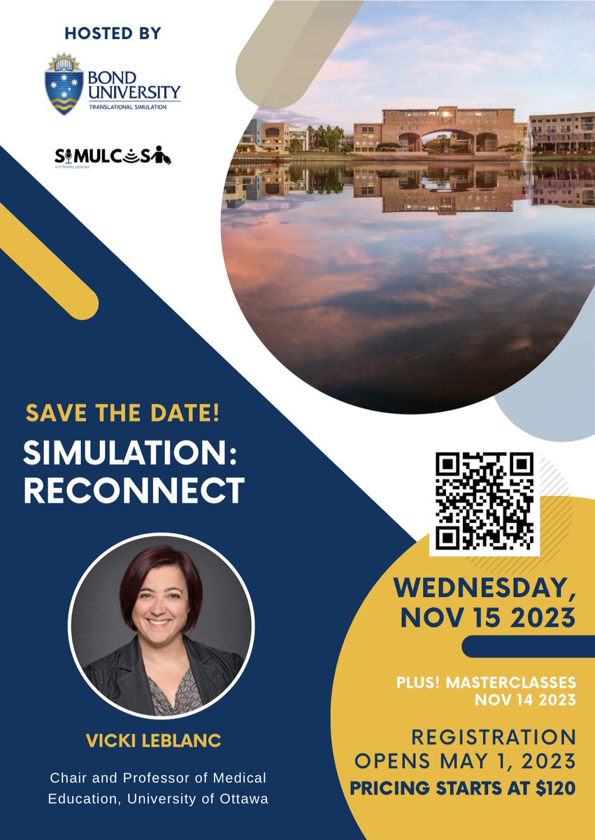 j_stokesparish's tweet photo. It’s official! We’re meeting again for #SimulationReconnect November 15! 

🥁 Confirmed keynote …. @vicki_leblanc 

EOI link for early bird tickets https://t.co/3CUN3WdkDg 

@SocraticEM @symon_ben @Inject_Orange @sim_podcast #Simulation #meded #FOAMSim https://t.co/NjlsdfDoMW