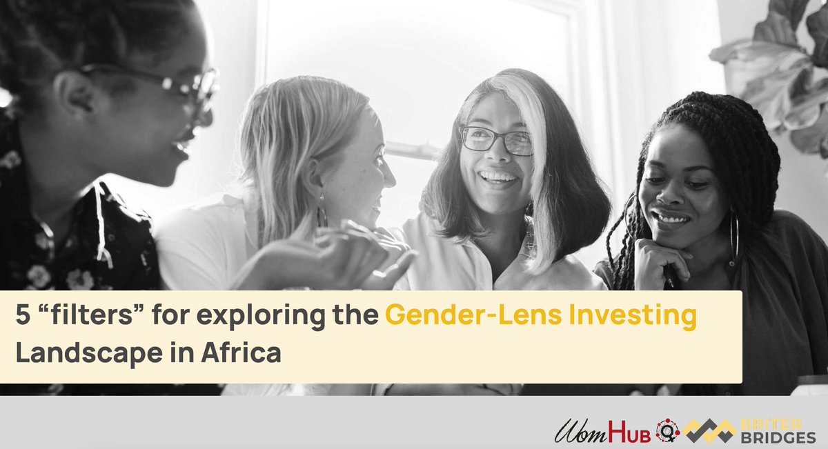 Yesterday @briterbridges had the opportunity to present at @womhub Annual Showcase on the #genderlens #investing landscape in #Africa. The presentation explored 5 additional filters to the gender lens. 

👇 a thread sharing insights from the filters in 5 charts
