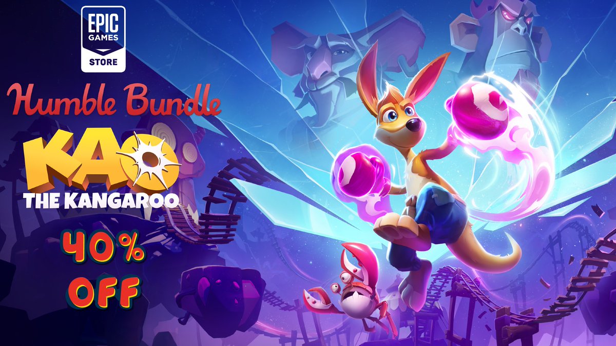 Kaothekangaroo's tweet image. Kao is 40% off on Humble Bundle &amp;amp; The Epic Game Store!

Humble Bundle - bit.ly/3Jp0VWo
Epic Game Store - bit.ly/3mQkorn

#Kangatoots #EpicGamesStore #HumbleBundle #indiegame