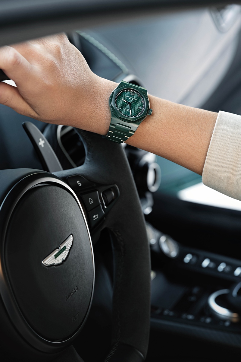 The Rake Visits <a href="/astonmartin/">Aston Martin</a>
x @girardperregaux for the launch of the Laureato Green Ceramic Aston Martin Edition.⁠

Read more: l8r.it/iKzG
