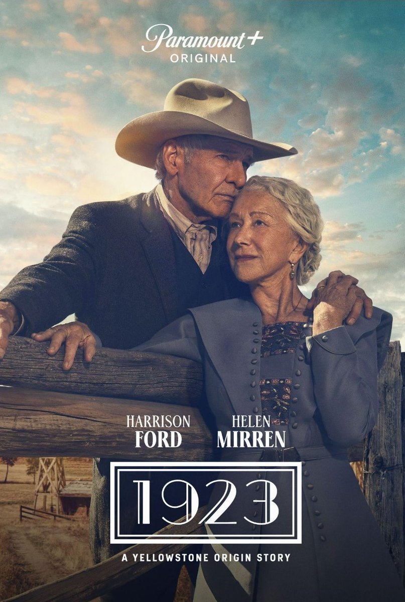 Just finished Season 1 of 1923. Emotional, gripping and well acted. Harrison Ford better be nominated for an Emmy!
#1923Show #Yellowstone 
#HarrisonFord
#HelenMirren 
#BrandonSklenar 
#JeromeFlynn 
#TimothyDalton 
#RobertPatrick 
#JenniferEhle 
#TaylorSheridan 

(Dean Salamouras)