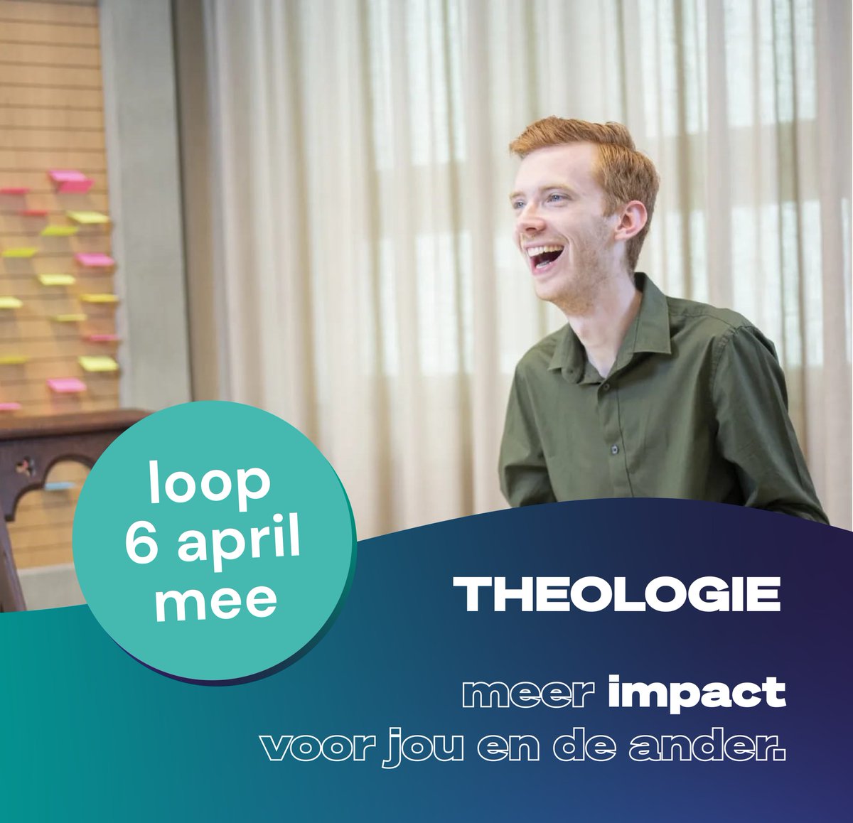 Wil jij écht van betekenis zijn met je studie en van je geloof je werk maken? Kies dan voor een voltijd of deeltijd opleiding Theologie aan de Christelijke Hogeschool Ede. 
che.nl/theologie-met-…
#komtheologiestuderen #theologie #impact #zingeving #studiekeuze #voltijd #deeltijd