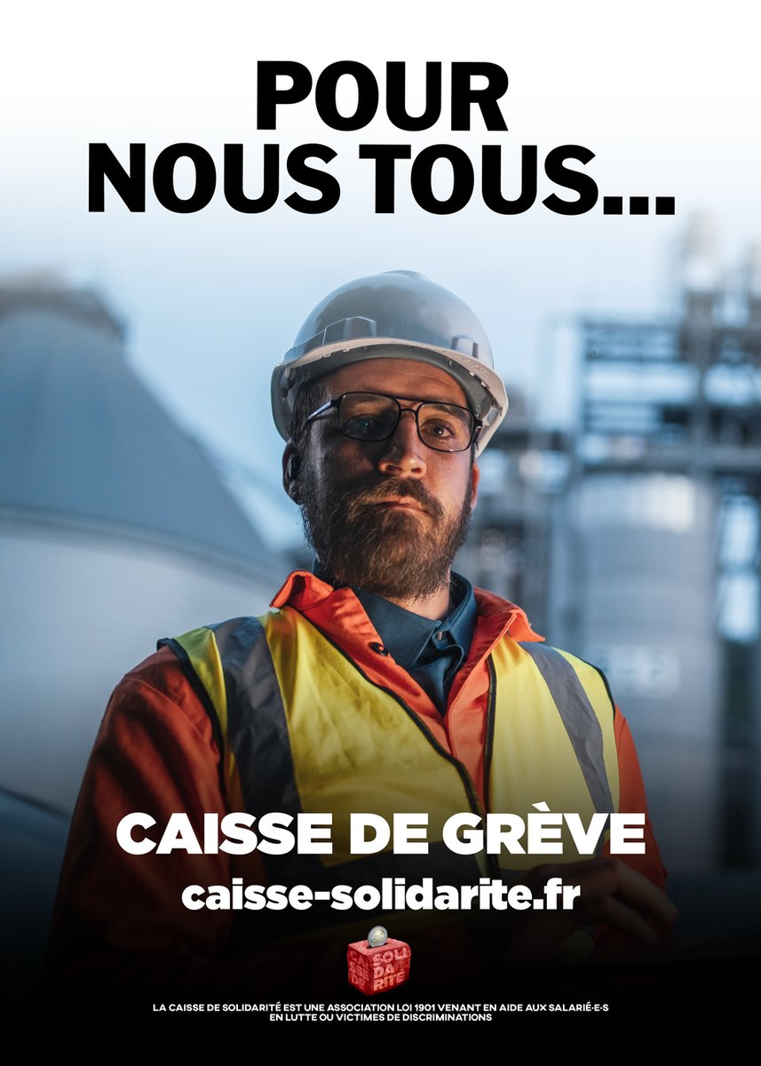🚨 Aidons-les à tenir !

➡️ Pour toi, pour moi, pour nous, pour la relève… soutenons les grévistes pour gagner le retrait de la réforme des retraites.

➡️ Si comme 8 français sur 10 vous êtes opposés à la retraite à 64 ans, faites un don à la 1re caisse caisse-solidarite.fr