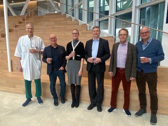 Heads and professors of neurosurgery in Finland visiting the department of neurosurgery at new Bridge Hospital in HUS, Helsinki. Finally after all those years, the facilities meet the level of expertise in the department headed by a good friend professor Mika Niemelä