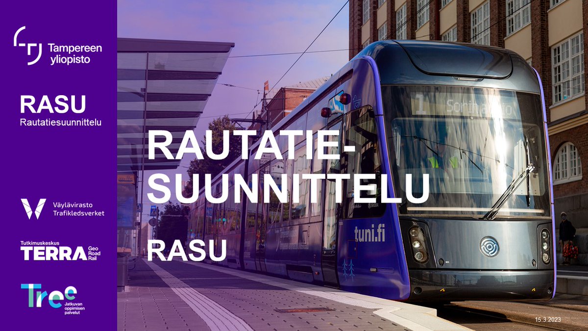 MariSRajala's tweet photo. @TERRA_TAU @vaylafi @kehityosaajana Rautatiesuunnittelu #RASU koulutuksessa jo 10. päivä menossa! Parhautta kun @TampereUni  tutkinto-opetus, #jatkuvaoppiminen &amp; työelämä yhteistyössä ja ison osallistujajoukon opinnot hyvässä vauhdissa. https://t.co/tMD1ZolIcU