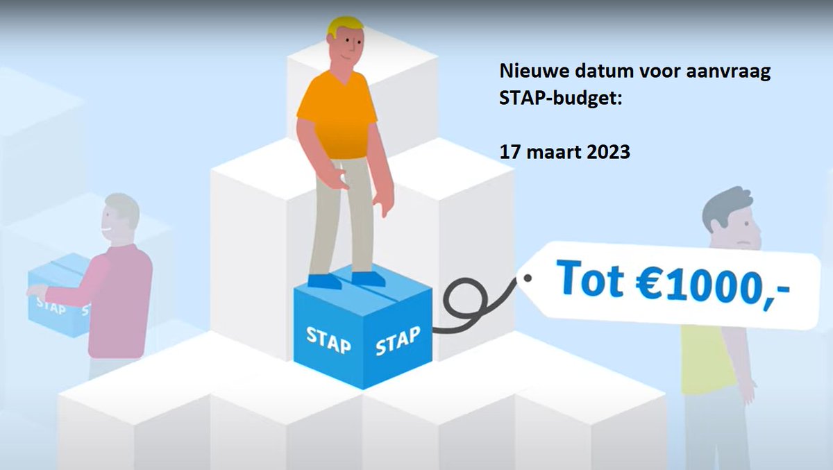 GOopleidingen's tweet photo. Morgen is het weer zover: Vanaf 10:00 uur kunt u weer een STAP-budget aanvragen.

Hoe dat werkt, leest u in onze nieuwsbrief: 

https://t.co/EgZTC8vFrf https://t.co/ZqiapjXFJb