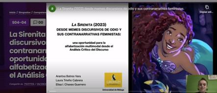 forodonna23's tweet photo. #FORODONNA23 Las profesoras Arantxa Batres, Laura Triviño y Elisa Chaves, presentan la ponencia “La sirenita (2023): Desde memes discursivos de odio y sus contranarrativas feministas” en simposio 4 https://t.co/pIJFBjpPwy @gridhum @laura_trivino_8 @ABatresVara @InfoUMA https://t.co/7u9Nqu0MoT