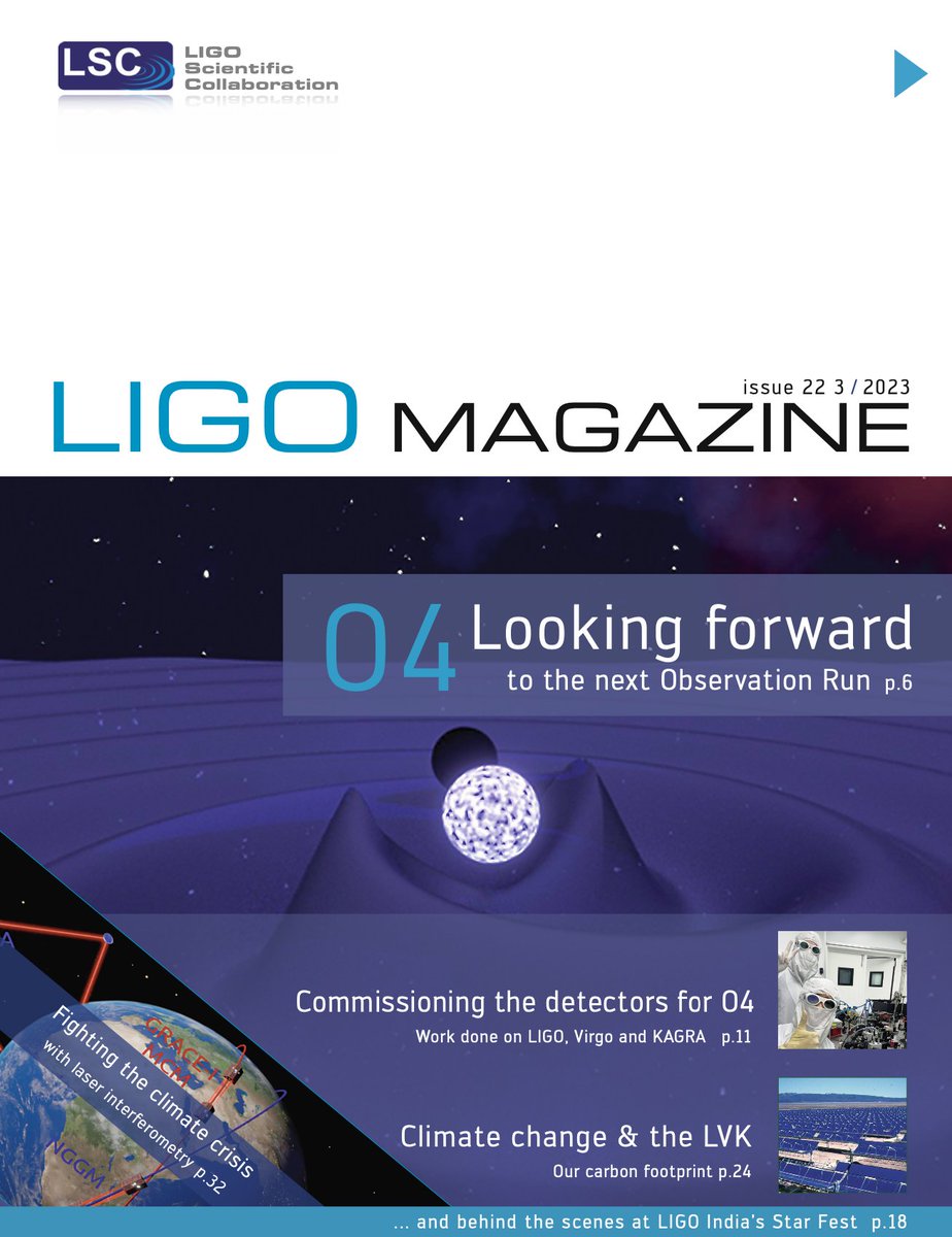 Issue 22 of the #LIGOMagazine is now live! In this issue we hear about the preparations & hopes of our analysis & commissioning teams as we look forward to Observing Run 4 & consider our role in global climate change. @LIGO @ego_virgo @KAGRA_PR Read free ligo.org/magazine/LIGO-…