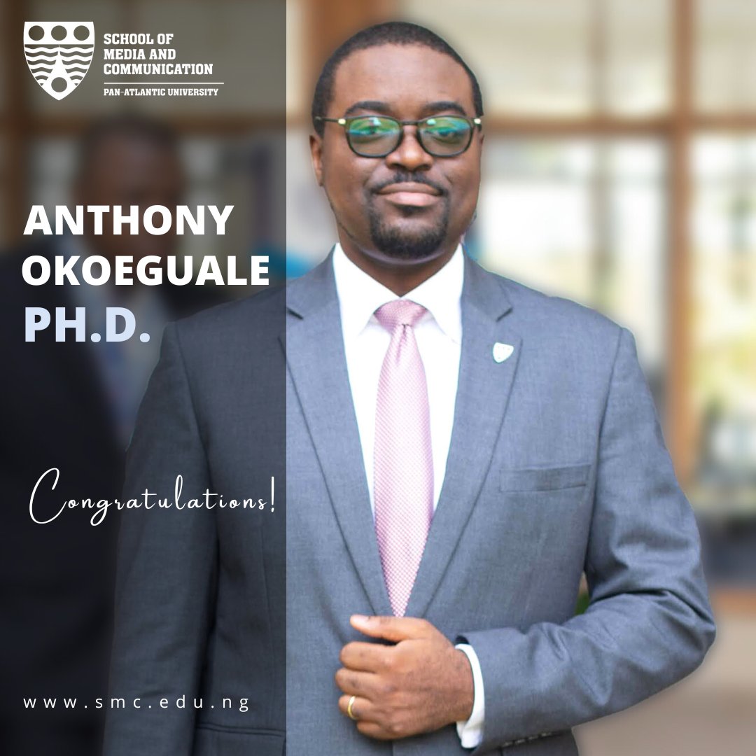 SMC_PAU's tweet photo. Congratulations to Dr. Anthony Okoeguale, for successfully defending his thesis on Brand Value Co-creation, Dominant Logics, and Iconic Brands' Sustainability in Nigeria at the School of Media and Communication, Pan-Atlantic University. 
We are proud of you! 

#SMC_PAU #PhD https://t.co/dfYiltKaqp