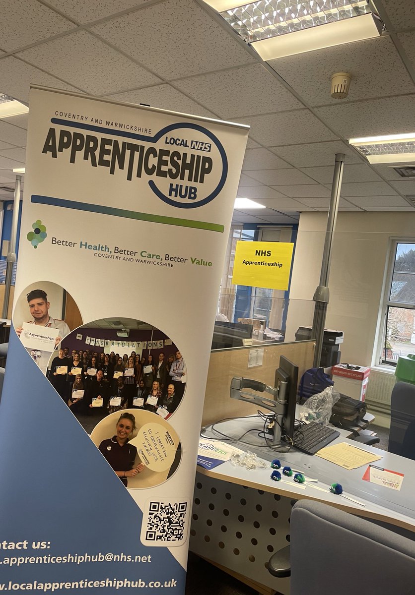 We are at the Bedworth Job Centre promoting Vacancies, Apprenticeships and Talent for Care opportunities to local job seekers! #Apprenticeship #nhs #wideningaccessandparticipation