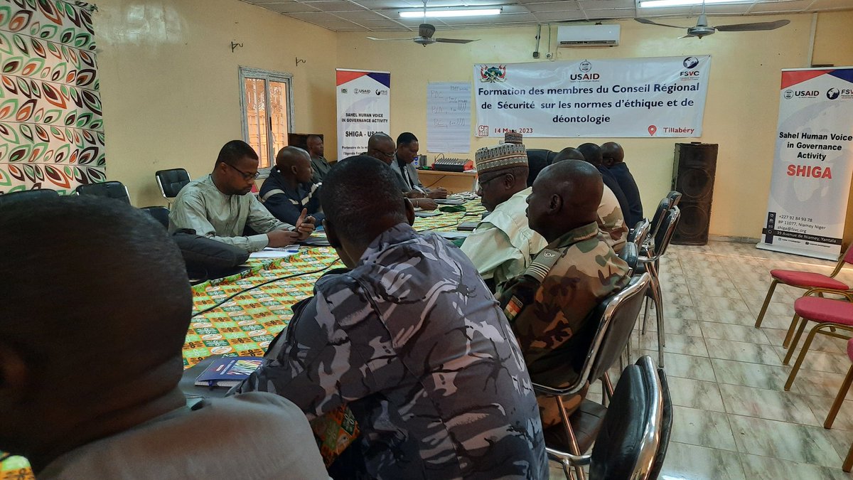 Cérémonie d'ouverture de la Formation des membres du Conseil Régional de Sécurité sur les normes  d 'éthique et de déontologie. Débuté ce 14 mars 2023 à  #Tillabéry.