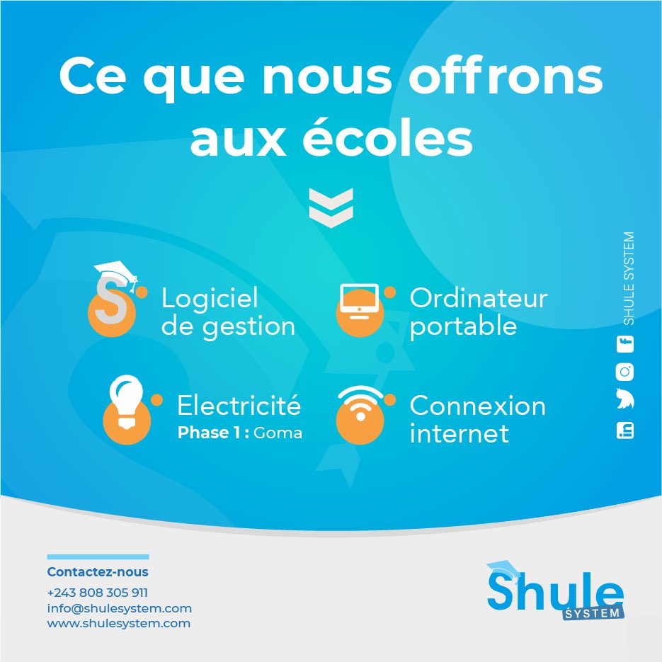 syllasbryant's tweet photo. Nous n’apportons pas qu’un logiciel de gestion scolaire..

Nous révolutions le secteur de l’éducation de notre pays 🇨🇩.

Voici ce que nous offrons aux écoles..👇🏼

«PAS UNE ÉCOLE SANS #SHULESYSTEM»

#edtech #startup #rdc #africa https://t.co/EmILvSNeiM