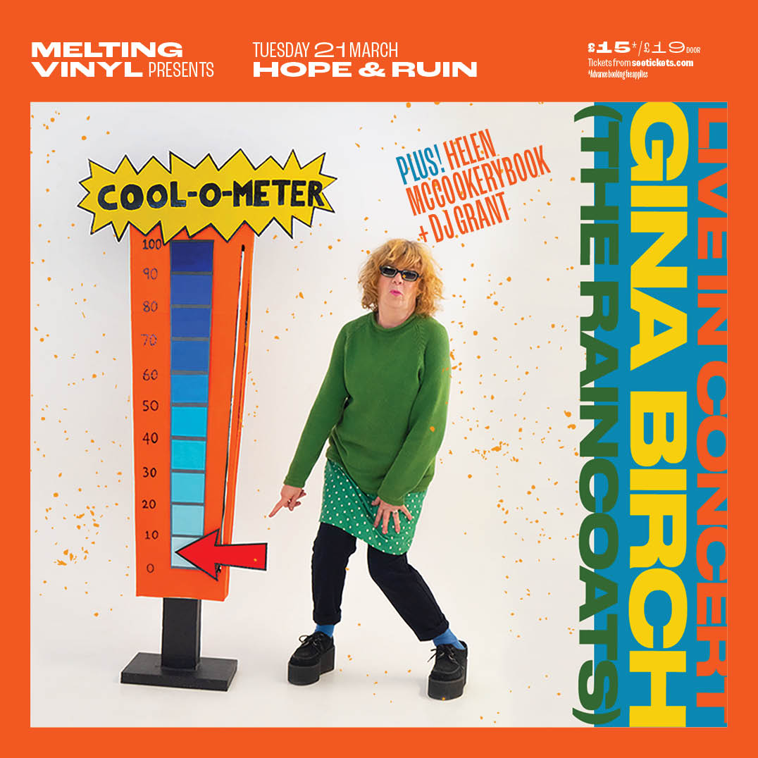 MeltingVinyl's tweet image. Join us at @thehopeandruin next Tuesday for @ginamarybirch + @McCookerybook + @Gruntlyons  (DJ)💥 

🕗 Timings:

20.00: Doors Open 
20.00 - 20:30: Grant Lyons (DJ)
20.30 - 21.00: Helen McCookerybook
21.00 - 21.15: Grant Lyons (DJ)
21.15: Gina Birch