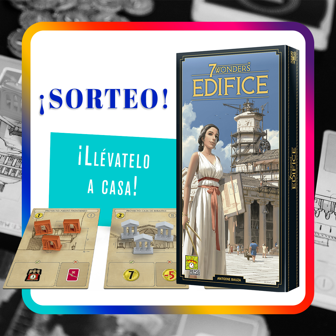 ¡Sorteamos 3 copias del nuevo y maravilloso 7 Wonders: Edifice!  Para ello simplemente... 

✔ Síguenos

✔ Haz RT a este tweet 

✔ Menciona al amigo con el que cooperás para crear un majestuoso edificio en tu próxima partida. 

🏛Tienes hasta el 23 de Marzo. ¡Suerte!

#7Wonders