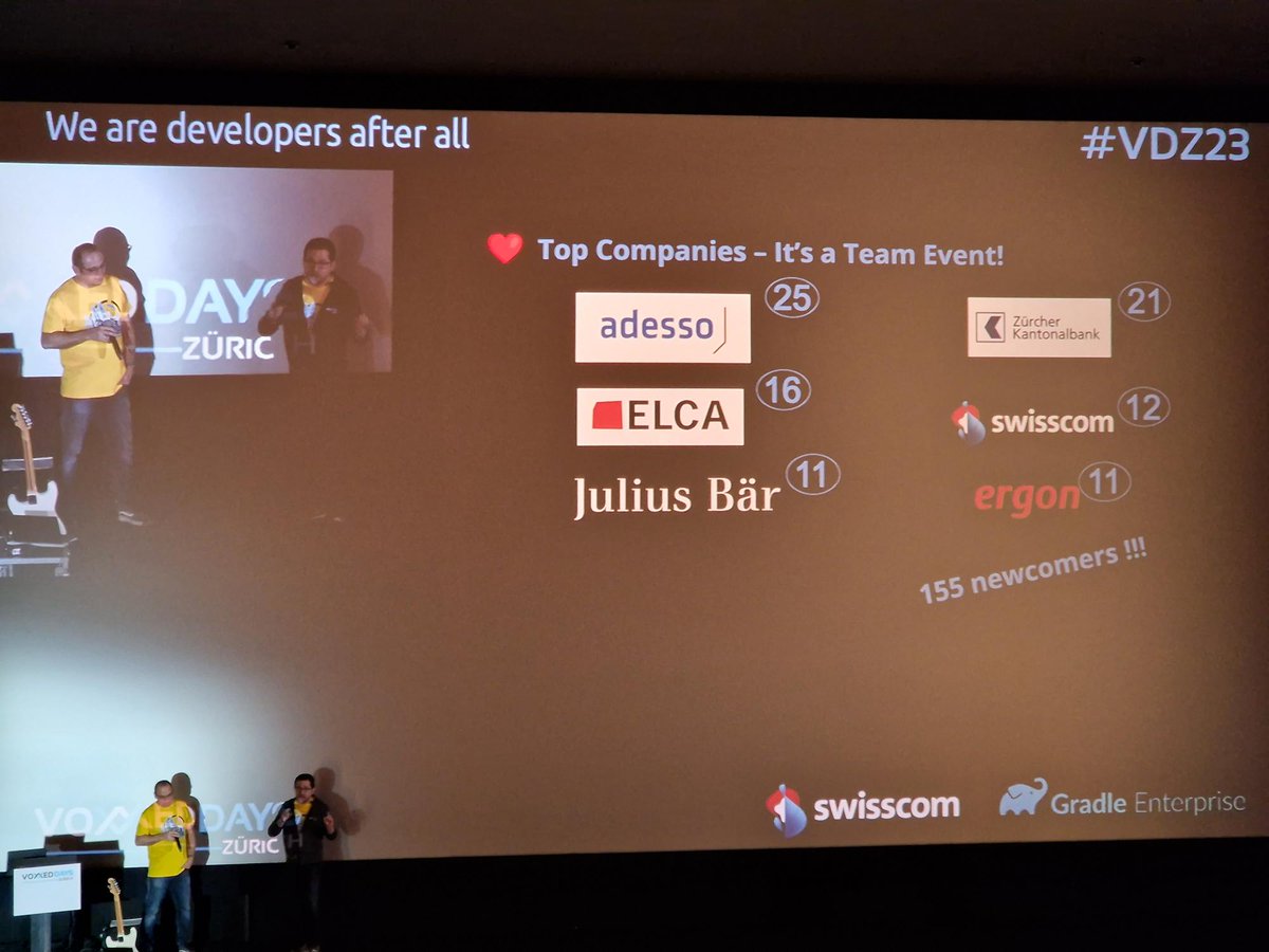 Swisscom_Dev's tweet image. #VDZ23 is happening today! And to #Swisscom it almost feels like a little team event - happy to be back and excited to hear two of our #DevOpsEngineers talk about the implementation of #SLO w/o code change.