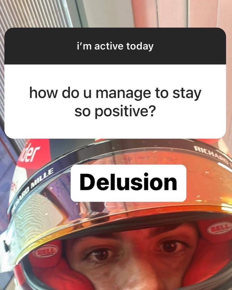 formuleaa's tweet photo. my state of mind going into this race weekend https://t.co/yUj0bkq3Sv