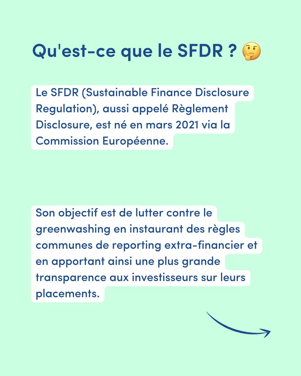 Moniwan_FR's tweet image. #SemaineEducfi 🎓| En cette semaine de l&apos;#educationfinanciere, on décrypte le règlement 🇪🇺  #SFDR, qui permet d&apos;apporter aux investisseurs une plus grande transparence dans leurs choix de placements financiers 🙌 #FinanceDurable #épargne #GlobalMoneyWeek2023 #GMW2023