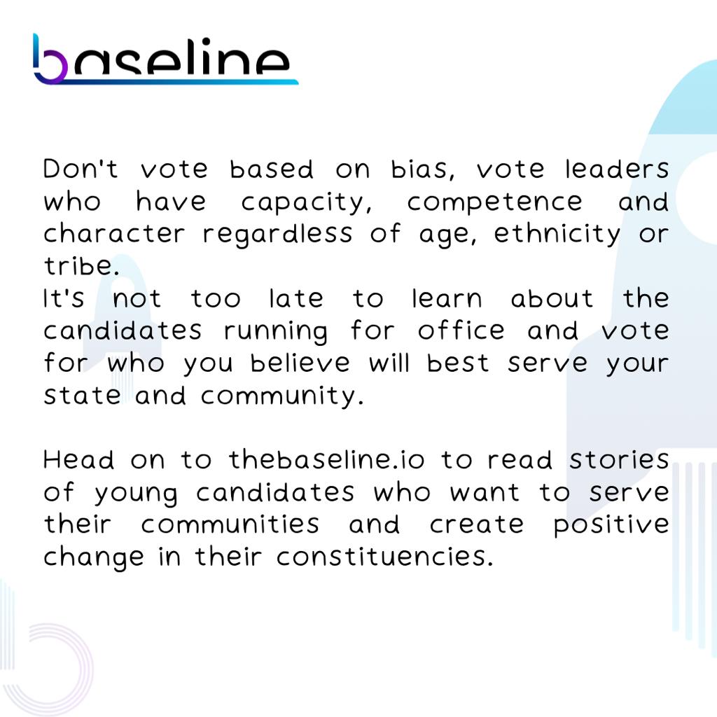 beyondthebase_'s tweet photo. There are many young and innovative candidates running for office so as you go out to vote on Saturday, identify these young women and men who have the competence, capacity, and character to lead. #RunToWinNG @YIAGA @voicetweetz https://t.co/whdhM1AusA