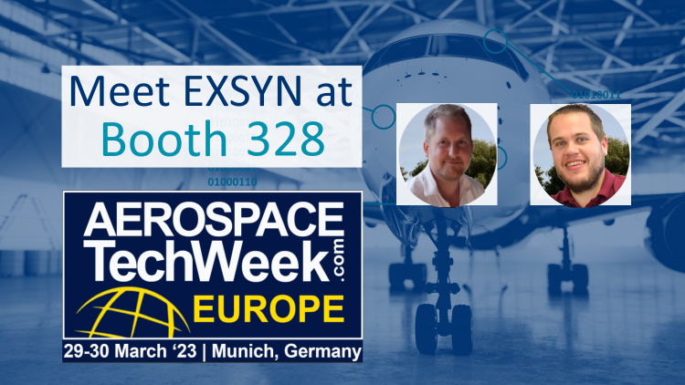 exsynaviation's tweet photo. #letsmeet at Aerospace TechWeek Europe in Munich on 29-30 March 2023. Visit EXSYN at Booth 328.
Be a leader in #datamangement &amp; hear from our experts how to easily manage your #aircraft #airworthiness &amp; #maintenance #data 
To register: https://t.co/ubQuHwi3sf https://t.co/RV1G4Fa7Pg