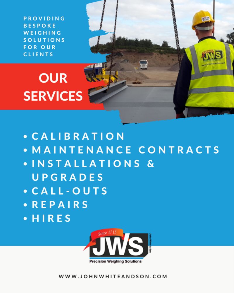 Did you know?

We at JWS offer a wide range of services. Our bespoke weighing solutions are designed to meet the needs of our customers.

If you would like to learn more, then you can visit our services page on our website here - lnkd.in/dqXzDWJi