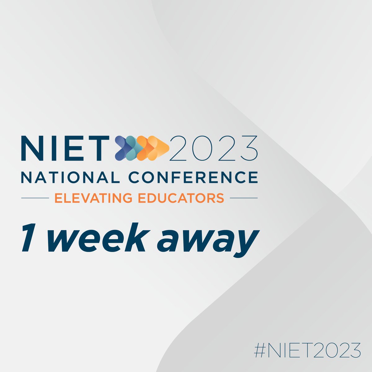 NIETteach's tweet photo. Excitement is building as there's only 1 week left until the 2023 National Conference. Can't wait to see you all there! 📚🎓#NIET2023 #Education #edchat https://t.co/FrzajYDuAN
