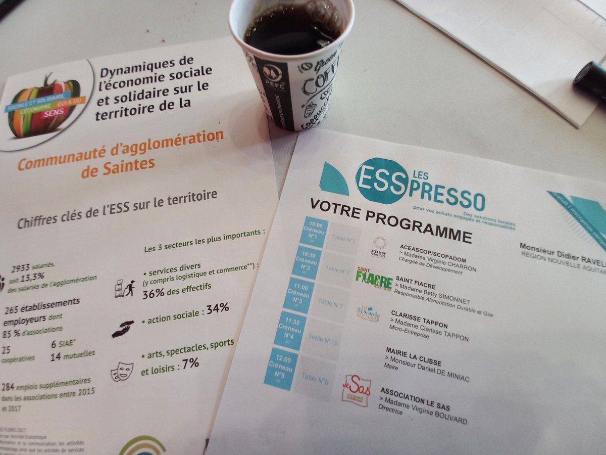 CRESS_NvlleAqui's tweet photo. Lancement des #rencontres #ESSpresso #achats #responsables
@CRESS_NvlleAqui @AggloSaintes
30 https://t.co/cYR3oL1eYV dont 15 structures #ESS proposant leurs #offres de biens&services à des #commanditaires #publics & #privés
@NvelleAquitaine @INAE_NouvelleAq
@3AR_NA https://t.co/ZSO03cgQh5