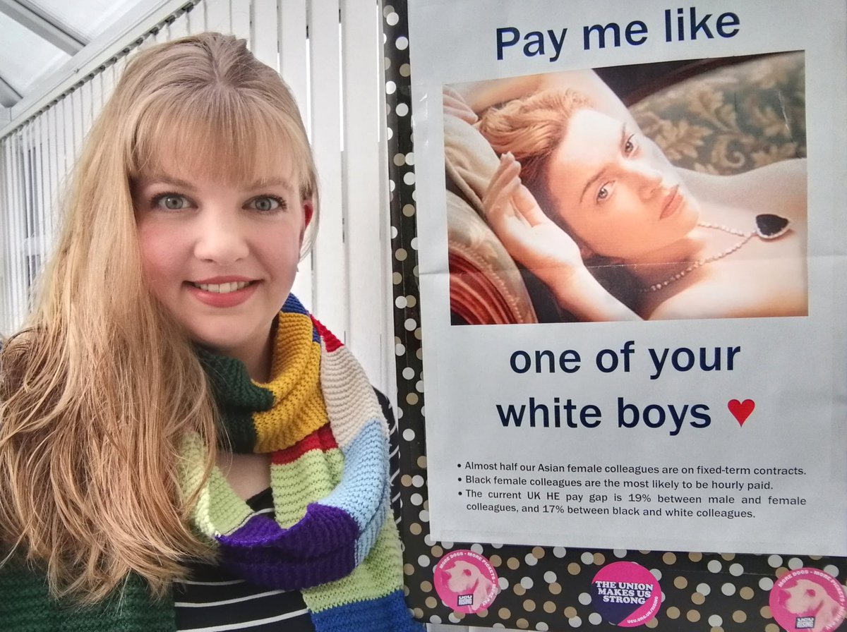 KatieBMHunt's tweet photo. Off to the @UCULincoln picket line to protest against inequality and the BAME and gender pay gaps in higher education. I'll never let [it] go, Jack. #ucuRISING

@WHENequality @UCU @WIASNofficial https://t.co/8hTpmuVaPv