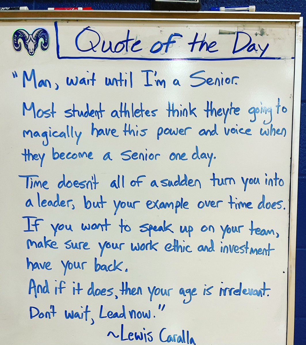 “Wait until I’m a Senior” only exists in your mind. 

Age does not = Leadership

Don’t wait. If you show characteristics of a leader, lead now! Your future self will thank you. Incremental Gains = Huge Change