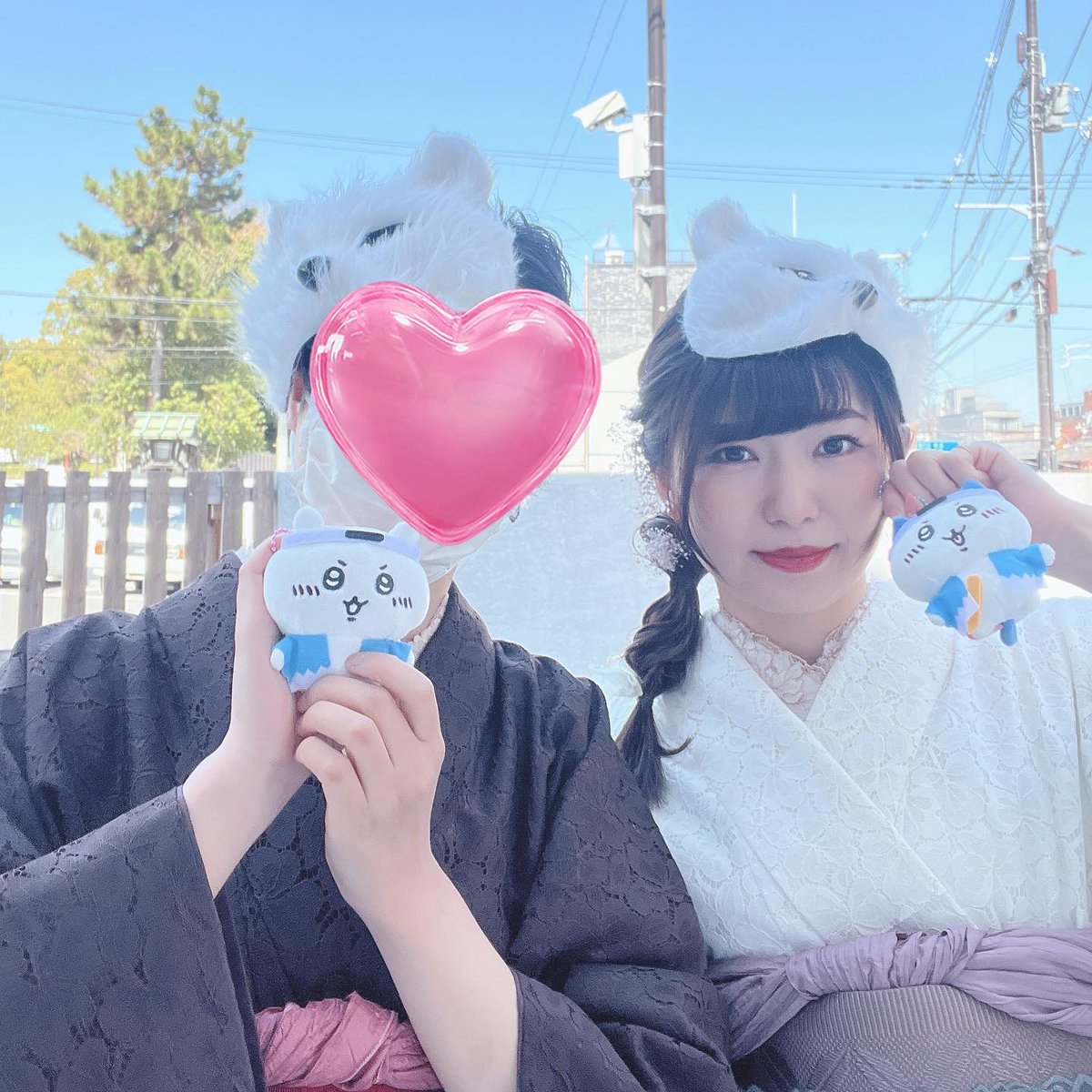 a_copom's tweet photo. 京乃都 八坂店さんで着物をお借りしました✨

レースの着物着てみたかったので嬉しい🤍
かわいくなりすぎないように帯まわりは大人っぽい仕上がりになるように組み合わせてみました👘

お友達も同じレースの模様のブラウン🤎
モ… https://t.co/v4SS2lEJXV https://t.co/ZzxmW7fNyj