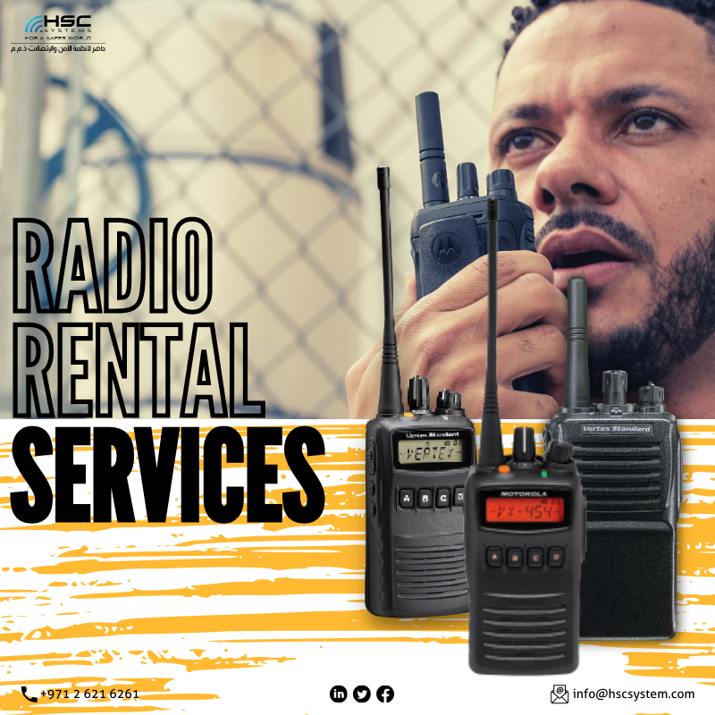 Need reliable communication on a short-term basis? HSCS two-way radio rental has got you covered!

#HSCS #forasaferworld #uae #abudhabi #dubai #HSCSServices #TwoWayRadioRental #CommunicationEquipment #CommunicationRental 
#نعمل_نخلص