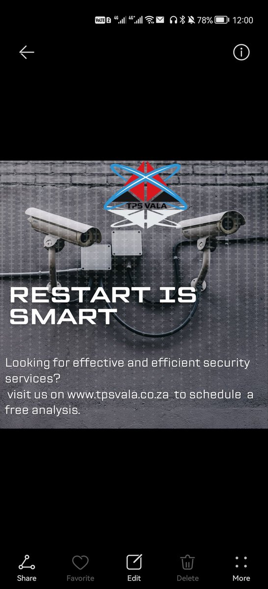 TpsVala's tweet photo. Restart is smart. ☕

#security #tpsvala #sales #wearenotnew #upgrade #securitymeasures #hotelsecurity #securitysolutions #freequote #freeanalysis #guestprotection #assetprotection #safety #gauteng #sandton #officesecurity #crewsupport #investigations #residentialsecurity https://t.co/sEMgUIq6yu