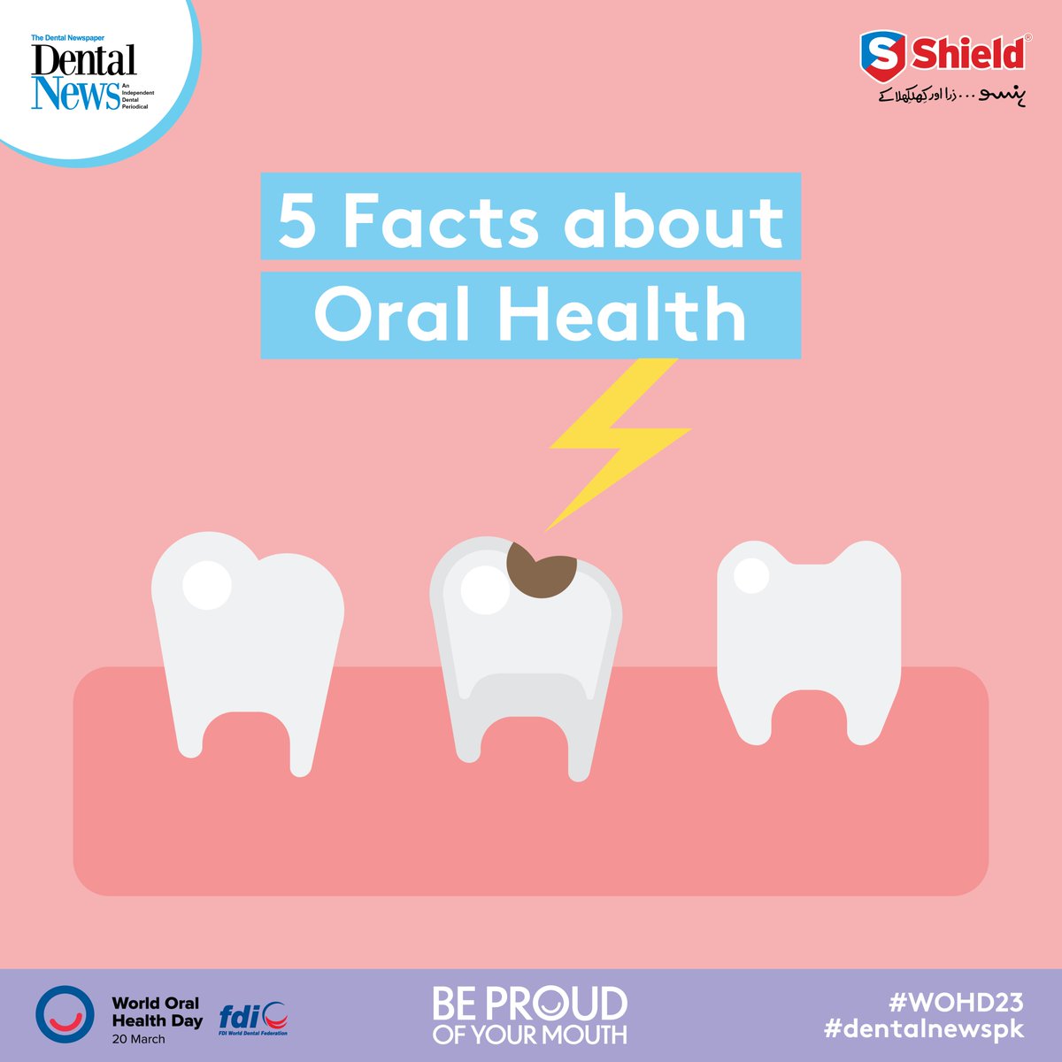 DentalNewsPk's tweet photo. Oral Health: The Key to a Healthy Smile and a Healthy Life.
#dentalnewspk #DentalHygiene #OralCare #healthysmile #flossdaily #BrightTeeth #ShieldMuskurahat #MouthProud #WOHD23 #WorldOralHealthDay @ShieldMuskuraha https://t.co/8IrKneqhXU