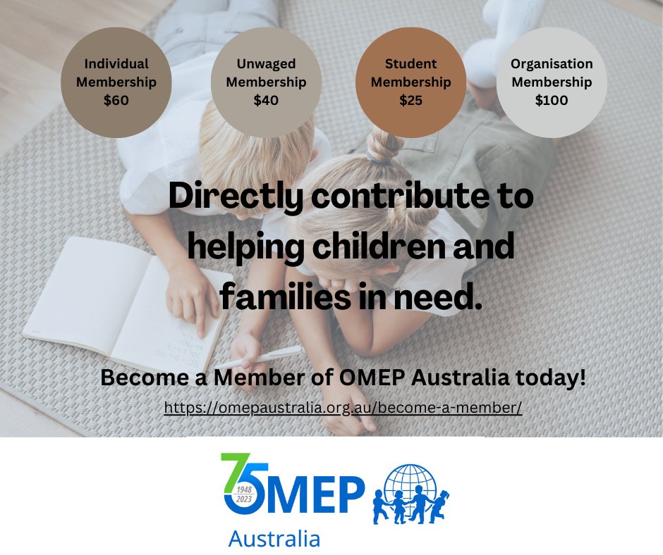 Join OMEP Australia today and help to support &amp; promote the United Nations Convention on the Rights of the Child. Be a part of an international advocacy for the rights of young children (birth-8 yrs) #earlyyears #ECEC #earlychildhood #childrights #OMEP #OMEP75