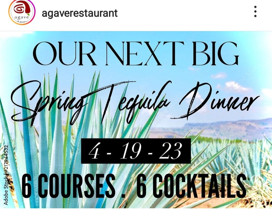 bmh1973's tweet photo. You don't  want  to miss @AgaveRestaurant Next Big Spring Tequila Dinner on April 19th. 6 Courses. 6 Cocktails.This event will sell out, so go to Agave instagram bio &amp; reserve your spot asap. Also Big Thx to Agave for inviting @levels2skin to partner up for this Spring Event. https://t.co/LLBAM4ThDl