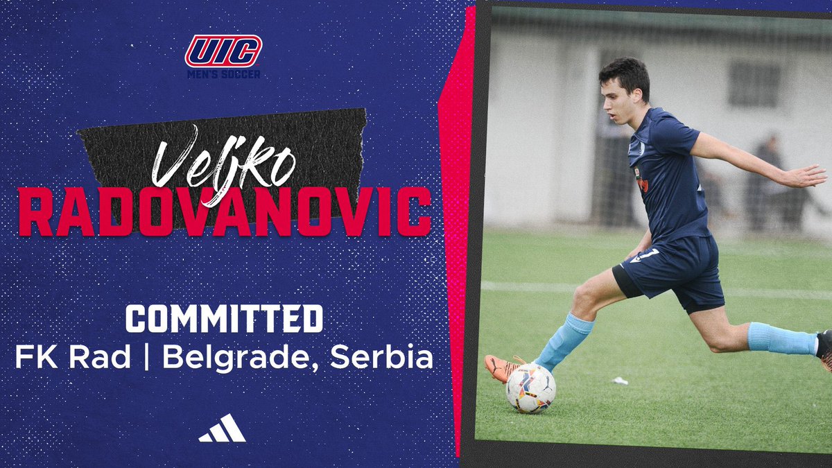 UIC_MSOC's tweet photo. 🚨 NEW SIGNING ALERT! 🚨
We are happy to announce that Veljko Radovanovic will be joining us this fall! The attacking midfielder hails from Belgrade, Serbia and plays for @FK_RAD in the U19 Omladinska Liga. https://t.co/fRalhdDMxK